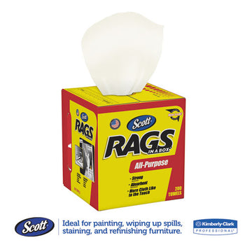 Scott® Rags In A Box, Pop-up Box, 10 X 12, White, 200-box, 8 Boxes Per Carton freeshipping - TVN Wholesale